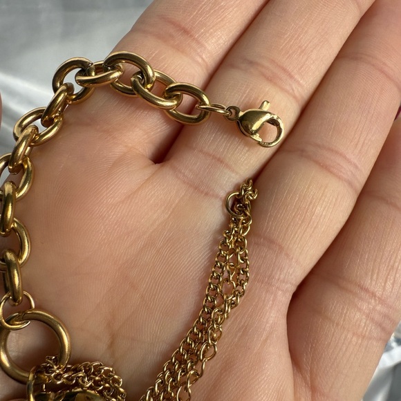 18K Gold color Heart Charm Bracelet – Romantic Chain Link Adjustable Jewelry - Picture 6 of 6